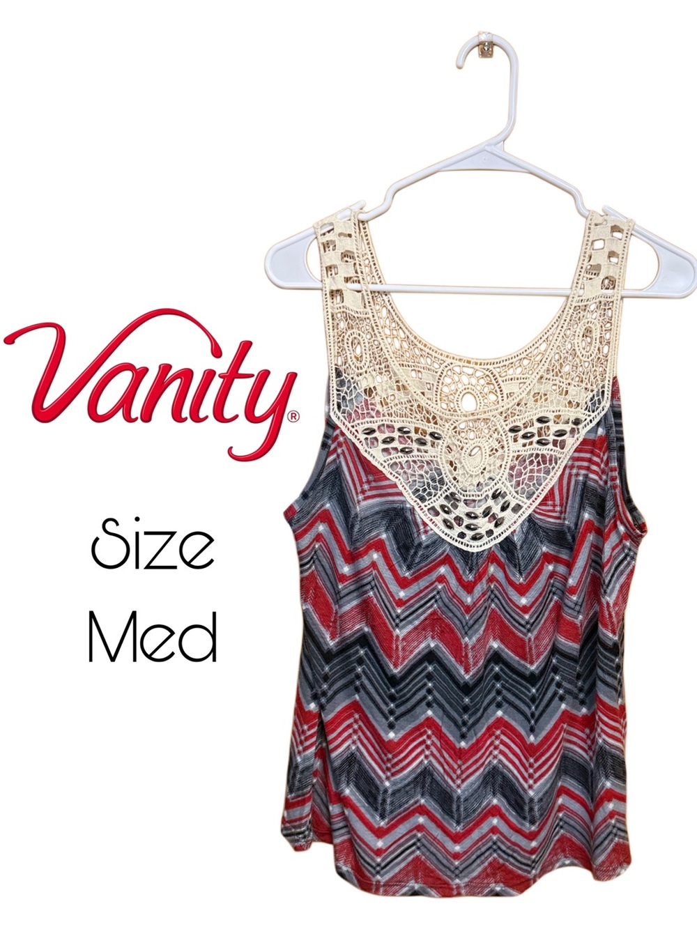 🖤✨ RARE Vanity Y2K Studded Crochet Tank Boho Western Festival Top ✨🖤